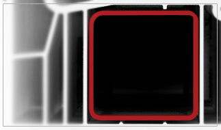 Przykład zamkniętego wzmocnienia stalowego w profilu PVC